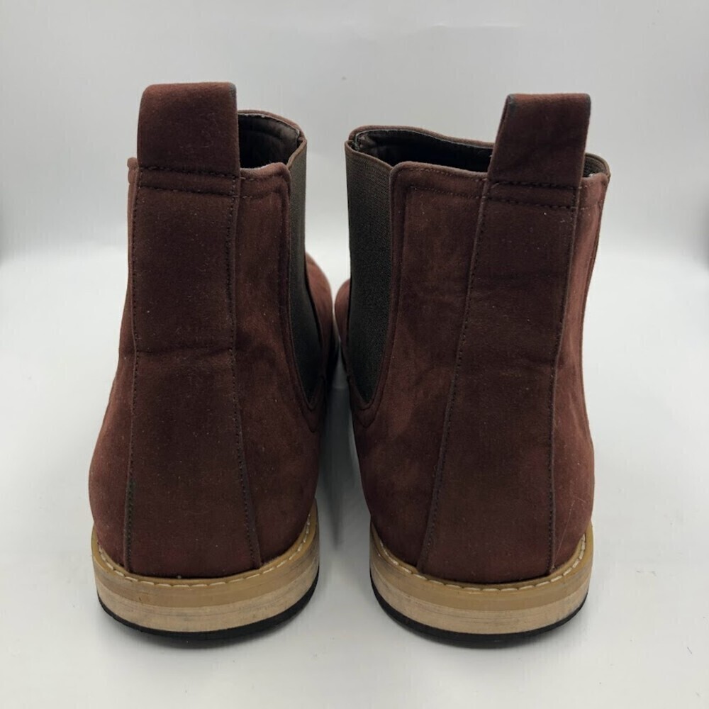 Gino Pheroni Men's Maroon Faux Suede Leather Ankle Boots Calvin Size 13 Slip On - Picture 12 of 15